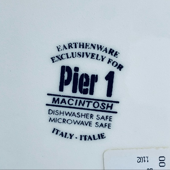 Pier 1 White Fruit stoneware Macintosh Apple dinner plate - Picture 3 of 5